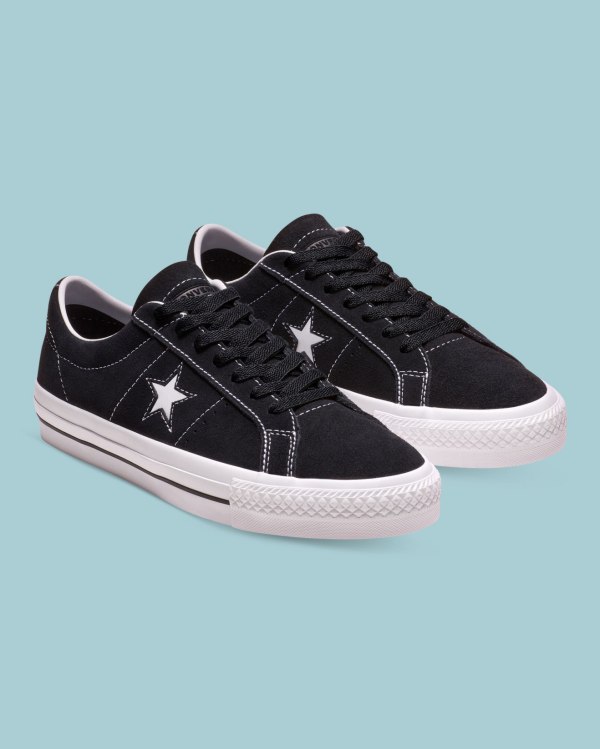 Converse CONS One Star Pro Suede Sort Sko Danmark - Converse Lave Sneakers Herre - 25137FUQO